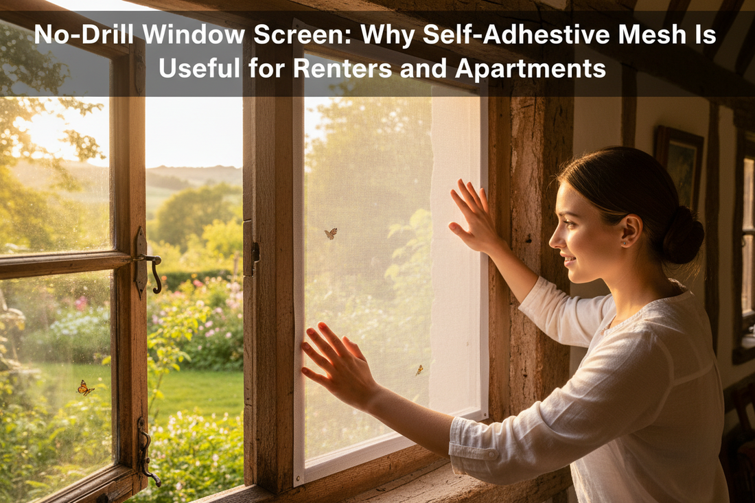 No-Drill Window Screen: Why Self-Adhesive Mesh Is Useful for Renters and Apartments
