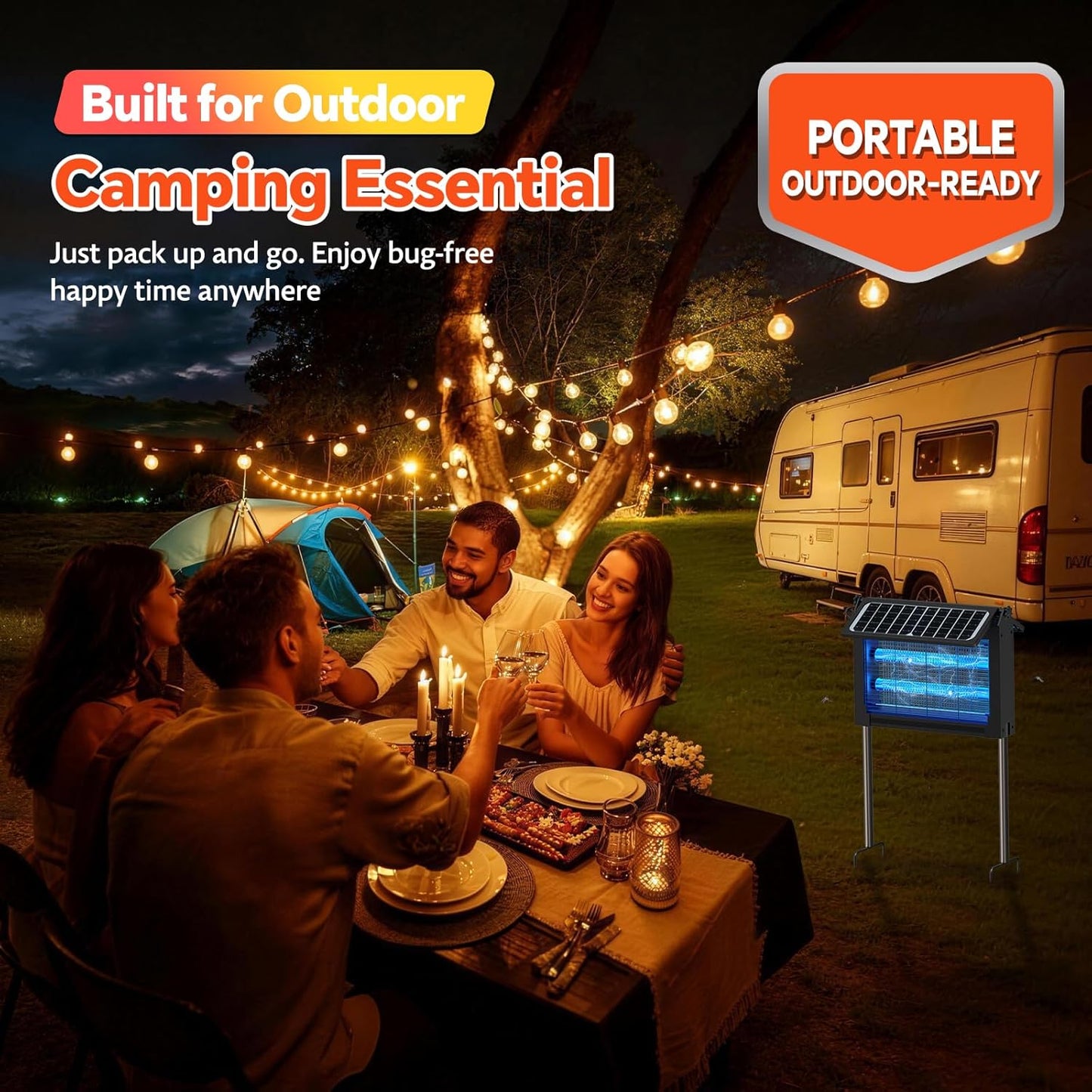 Solar Mosquito Killer Lamp 4500V for Patio & Garden