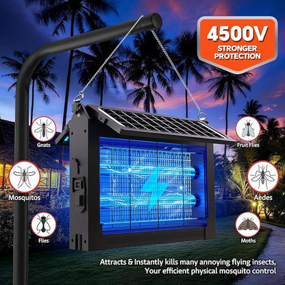 Solar Mosquito Killer Lamp 4500V for Patio & Garden