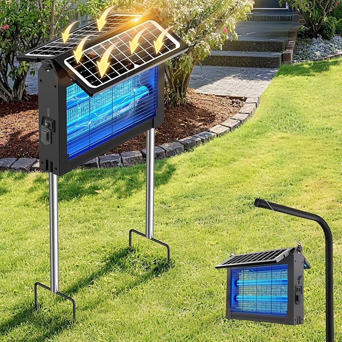 Solar Mosquito Killer Lamp 4500V for Patio & Garden