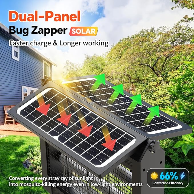 Solar Mosquito Killer Lamp 4500V for Patio & Garden