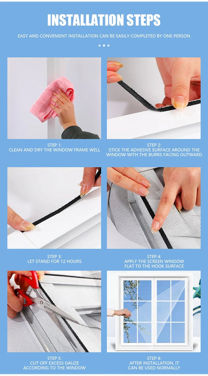 DIY Self-Adhesive Mosquito Net for Windows & Doors