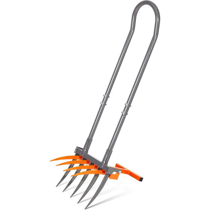 Heavy Duty 9-Tine Broad Fork Garden Tool with U-Shaped Handle